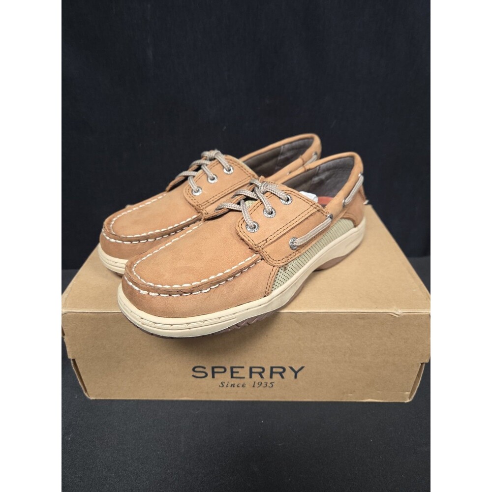 Sperry Top Sider Kid’s Size 3 M Billfish 3 Eye Boat Shoes Dark Tan New